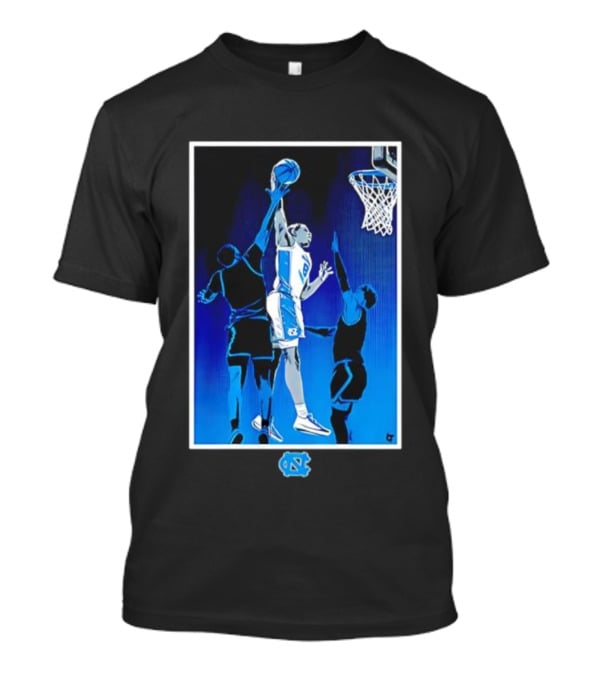 University Of North Carolina Basketball Caleb Wilson Player With UNC Logo T-Shirt