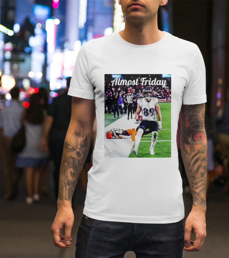Almost Friday Mark Andrews Touchdown Celebration Ravens 89 T-Shirt
