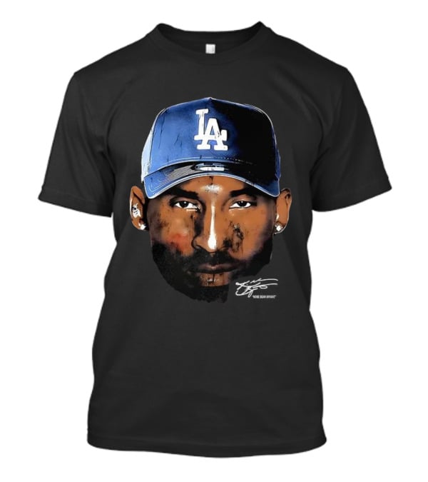 Kobe Bryant LA Dodgers Big Face Signature Cap T-Shirt