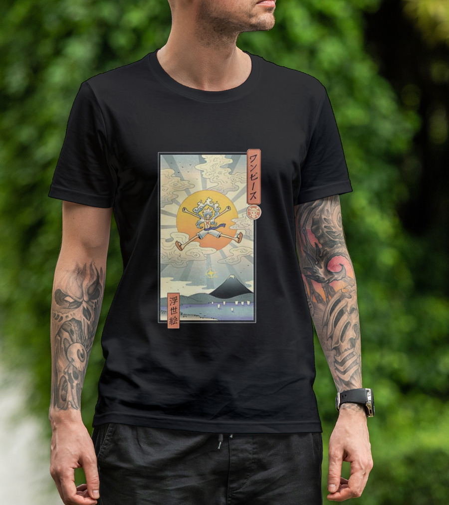 Luffy Gear 5 One Piece Anime Ukiyo-e Style Japan Art T-Shirt