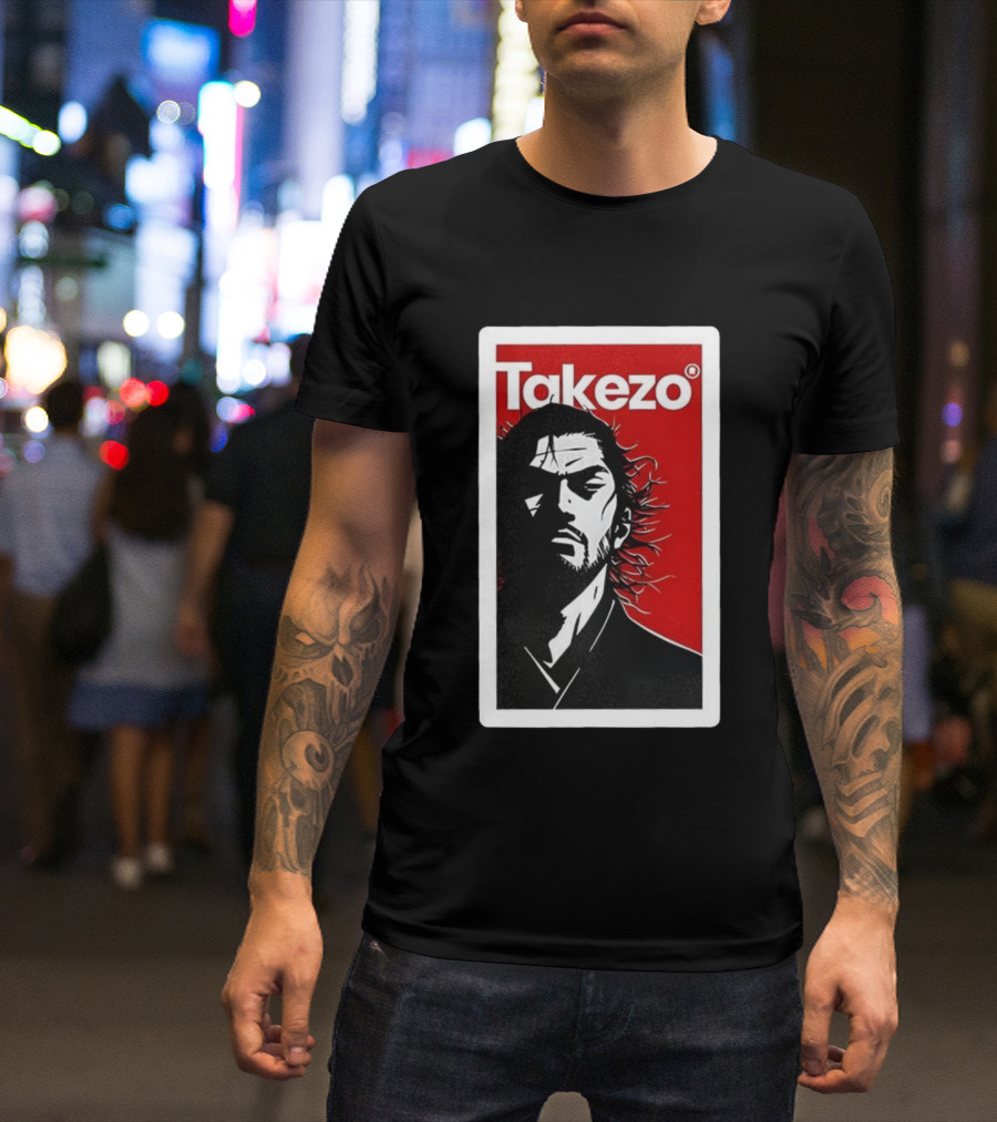 Takezo Shadow Of The Lone Warrior Manga Samurai Art Style T-Shirt