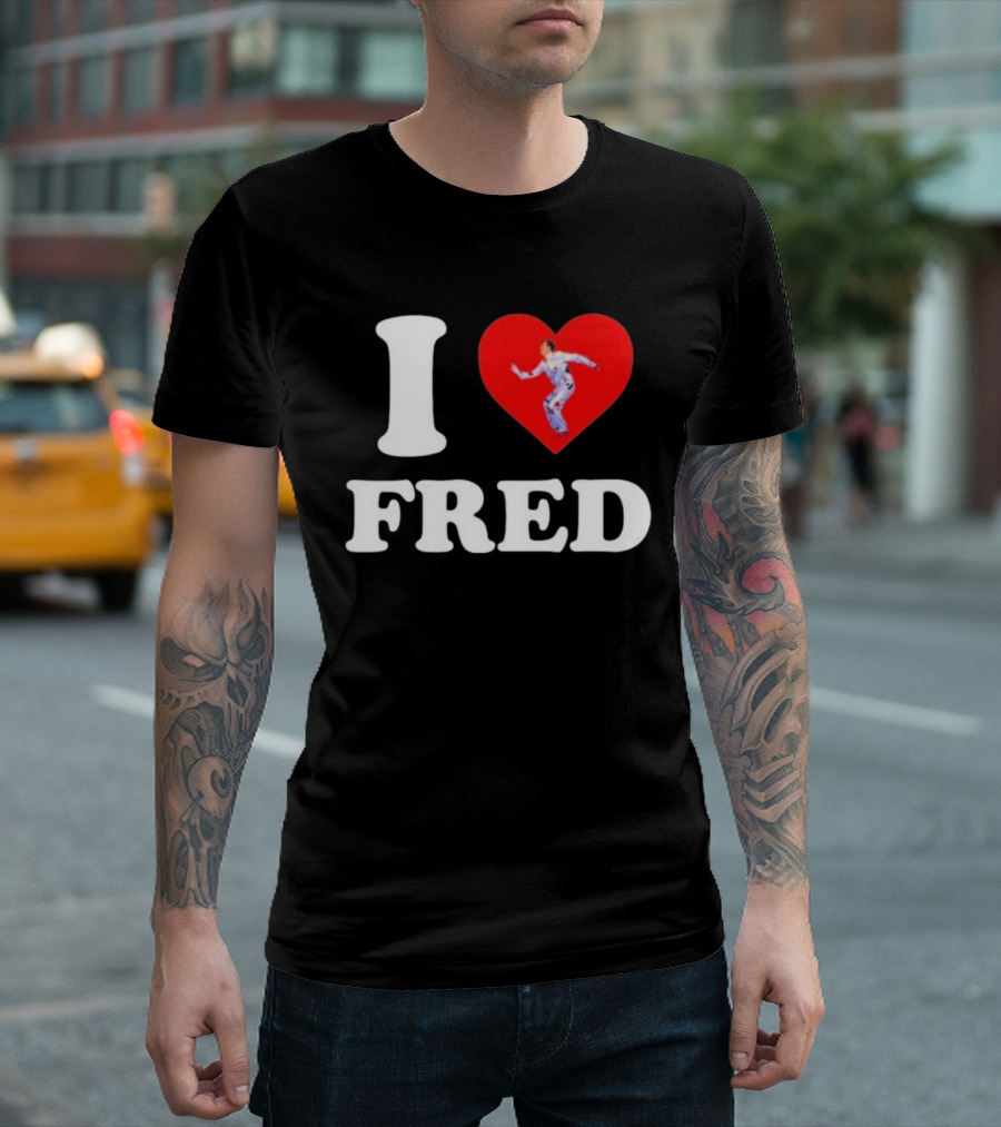 I Love Fred The B52s Heart Symbol Iconic Fred Schneider Image T-Shirt