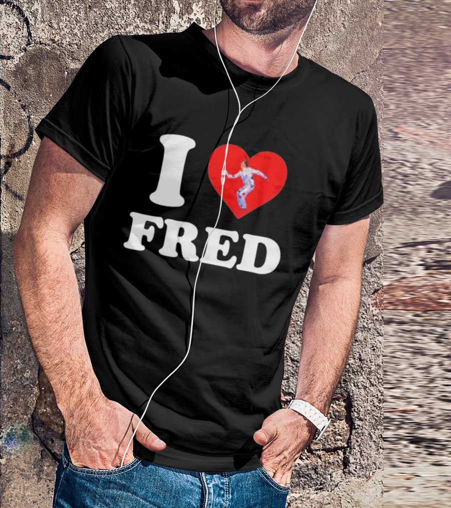 I Love Fred The B52s Heart Symbol Iconic Fred Schneider Image T-Shirt