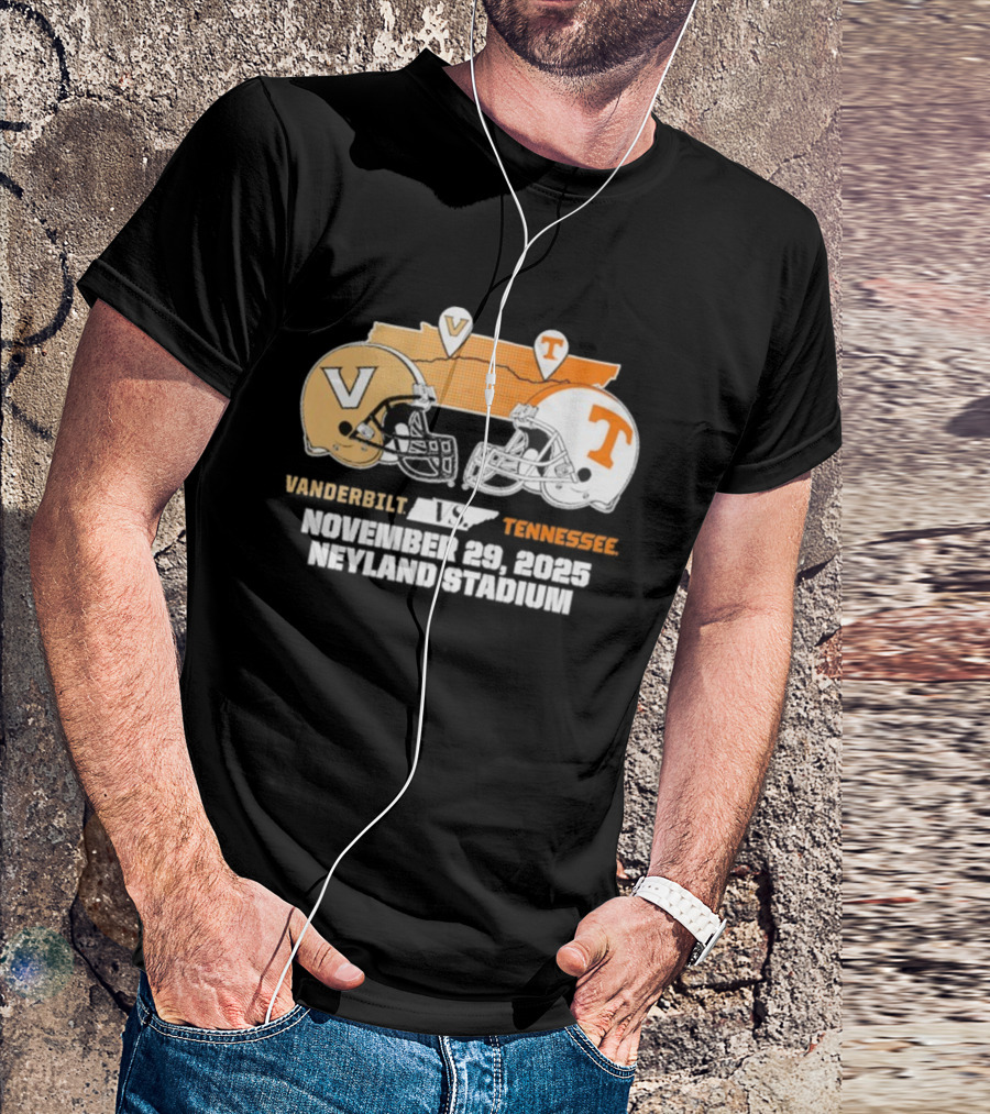 Vanderbilt Vs Tennessee November 29 2025 Neyland Stadium Football Rivals Clash T-Shirt