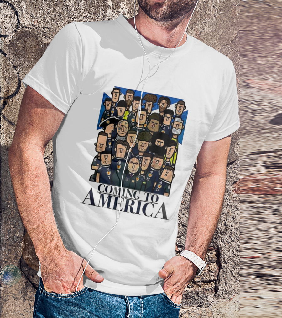 Coming To America Cartoon Scotland Soccer Team Characters T-Shirt