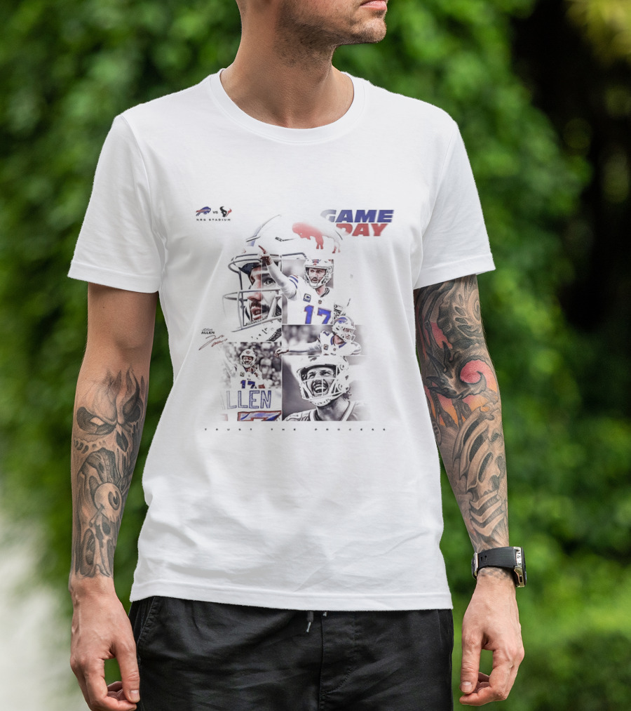 Buffalo Bills Game Day Josh Allen NFL Week 12 2025 Collage T-Shirt