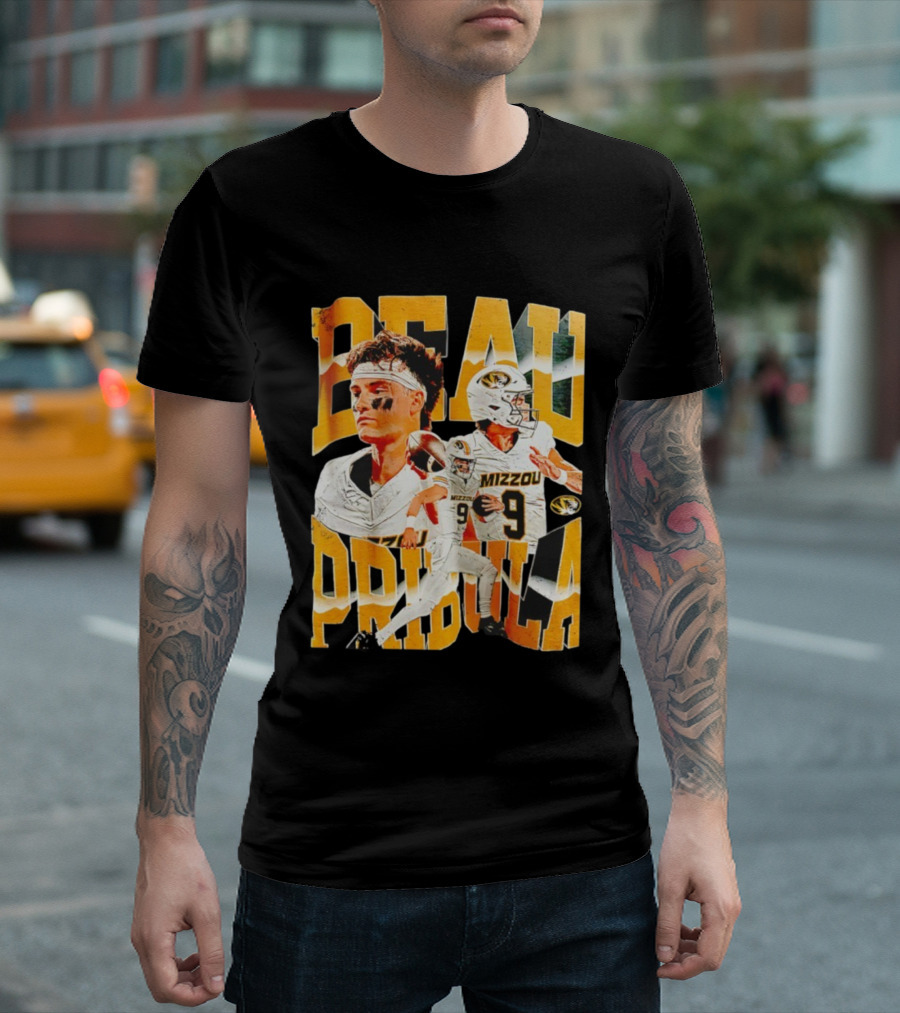 Beau Pribula Mizzou Missouri Tigers Number 9 Football T-Shirt