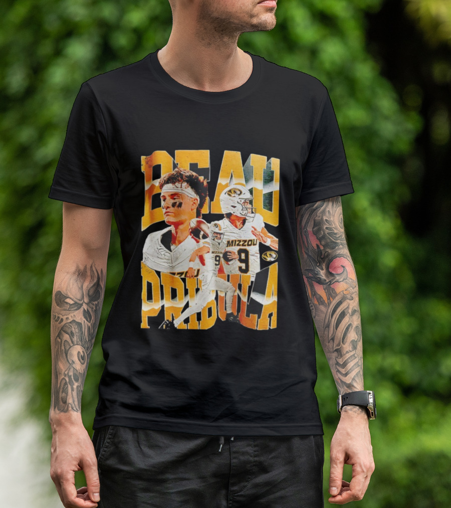 Beau Pribula Mizzou Missouri Tigers Number 9 Football T-Shirt