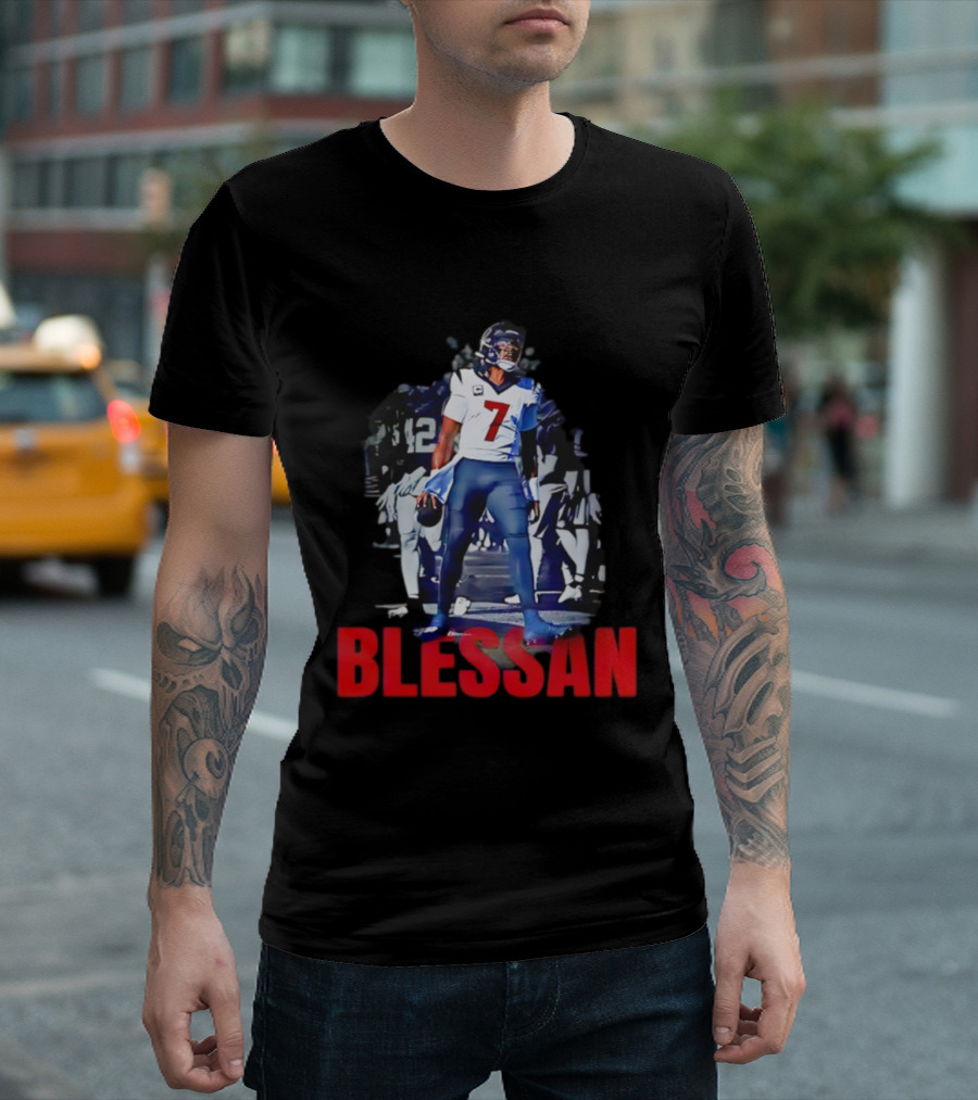 Cj Stroud Blessan Number 7 Houston Texans Football T-Shirt