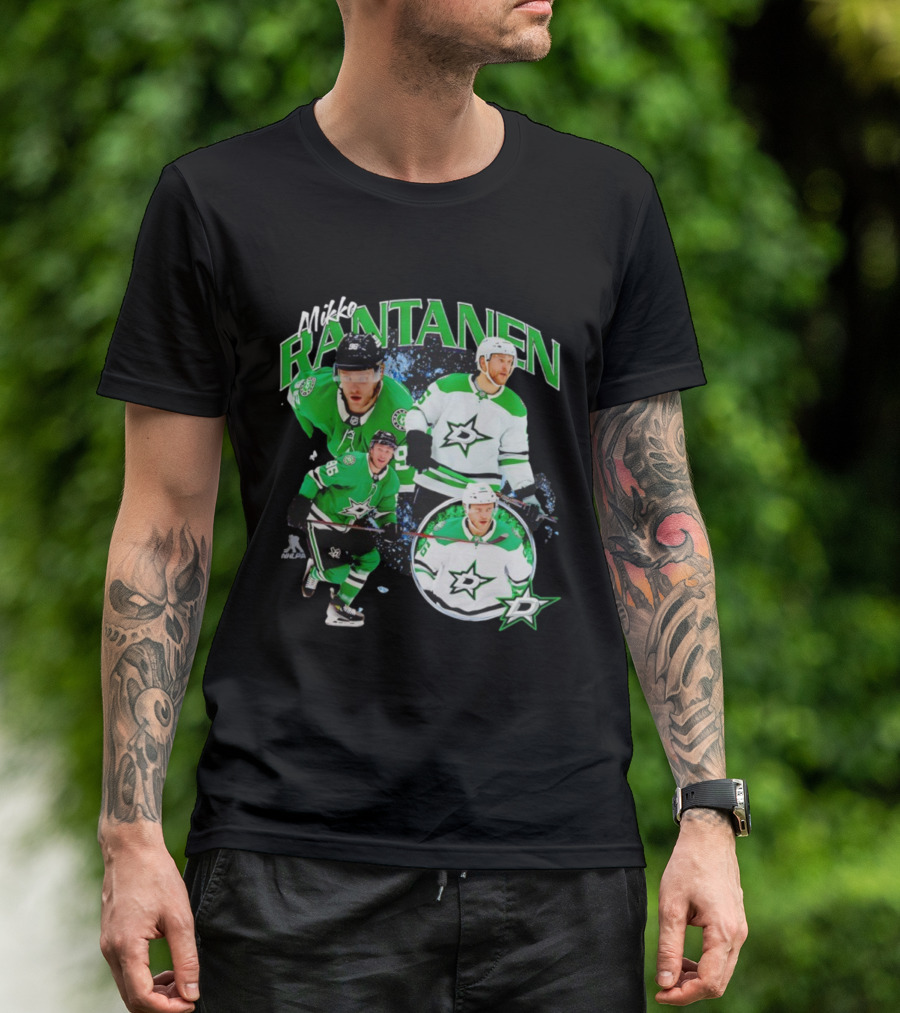 Mikko Rantanen Dallas Stars Number 96 Hockey Player Green And White Jersey T-Shirt