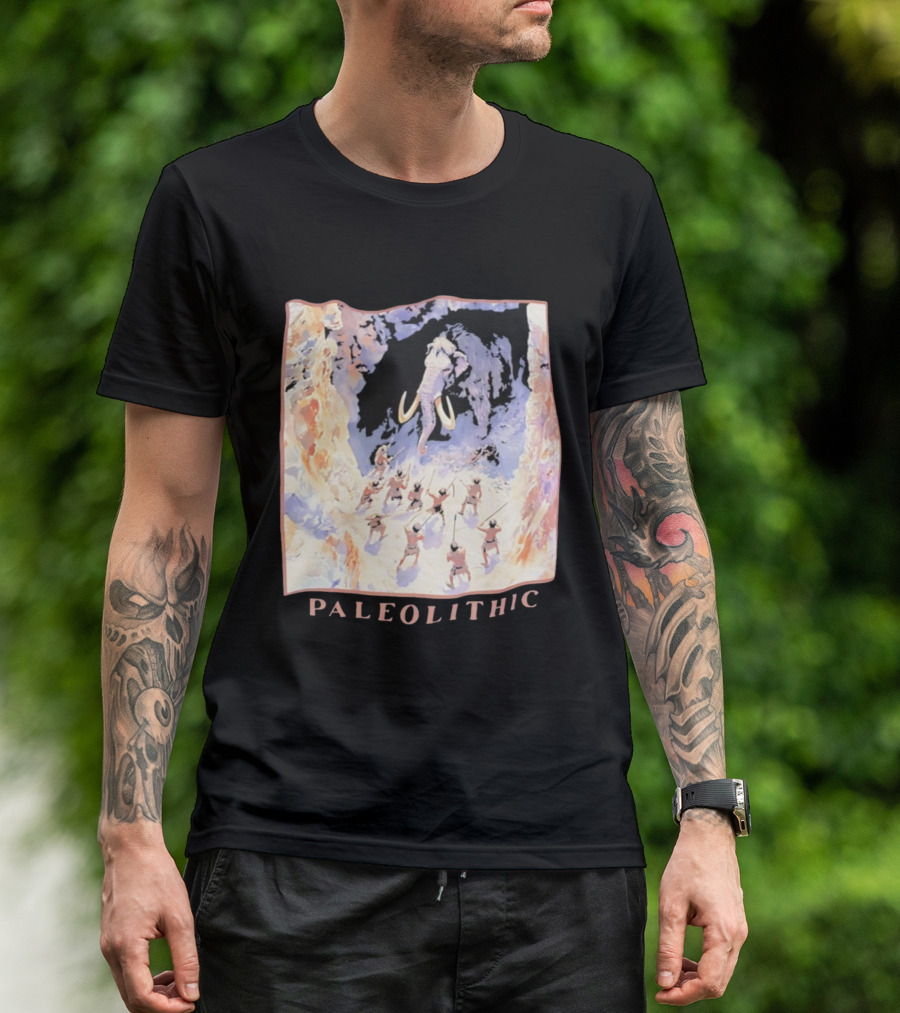 Paleolithic Mammoth Hunters Cave Painting T-Shirt