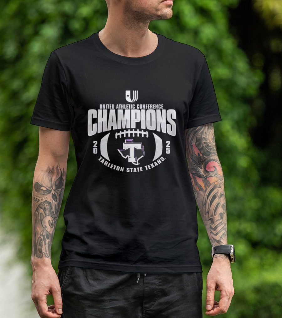 Tarleton State Texans 2025 United Athletic Conference Champions Football T-Shirt