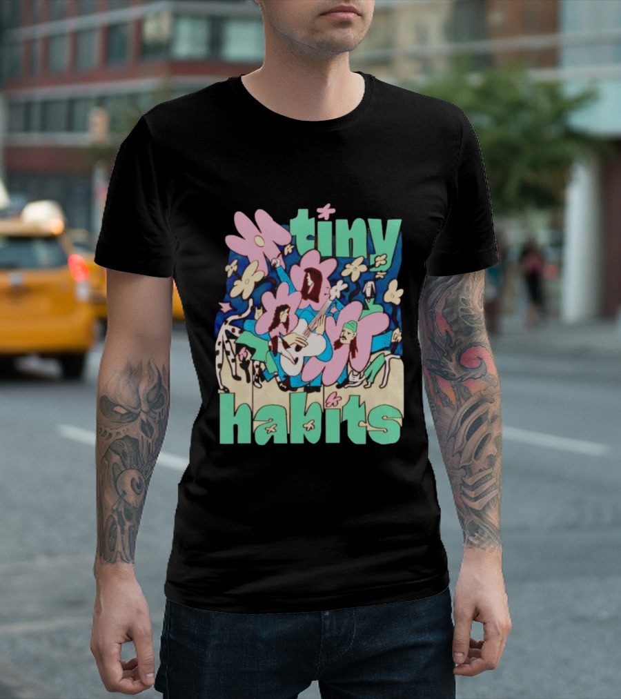 Tiny Habits Flower Guitar Art Tour T-Shirt