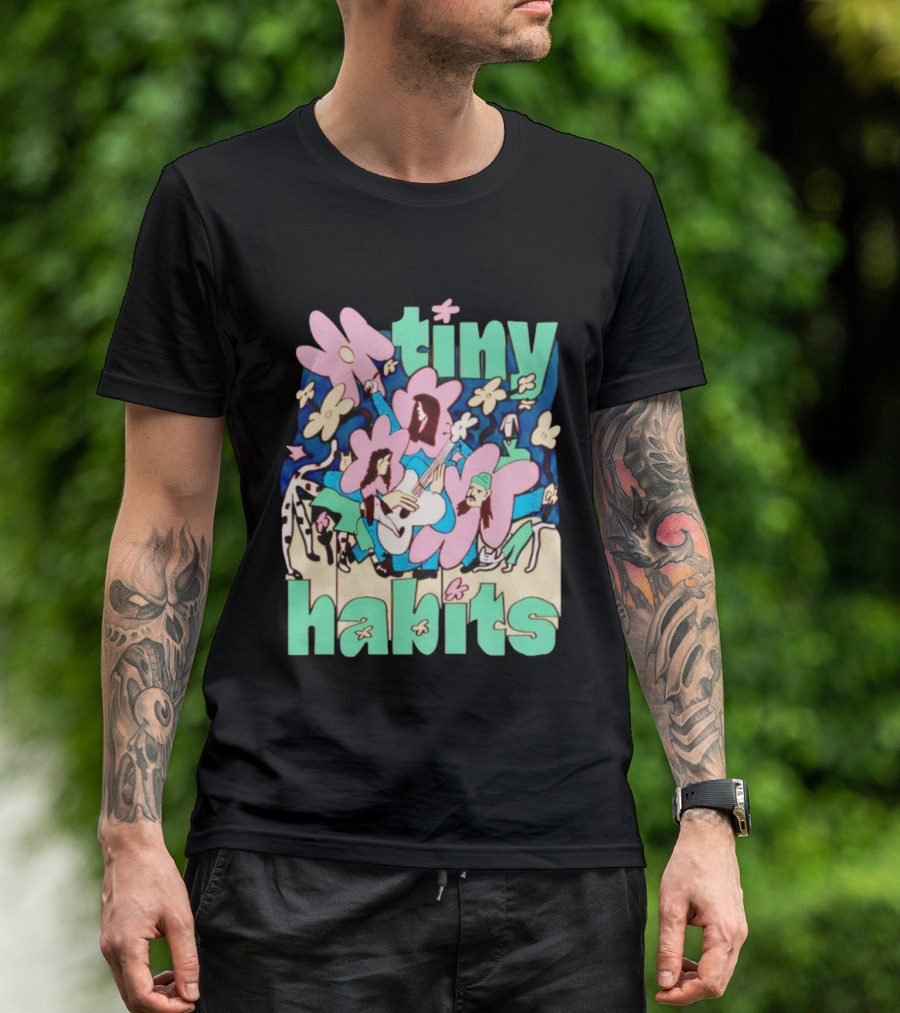 Tiny Habits Flower Guitar Art Tour T-Shirt