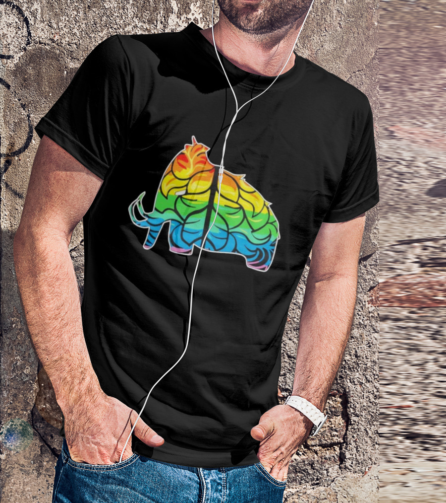 Wooli MMIII Rainbow Mammoth Leaf Pattern T-Shirt