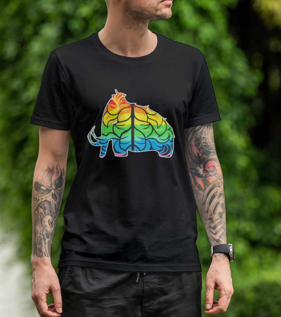 Wooli MMIII Rainbow Mammoth Leaf Pattern T-Shirt
