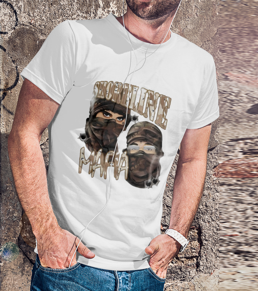 Shoreline Mafia Camo Masked Illustration T-Shirt