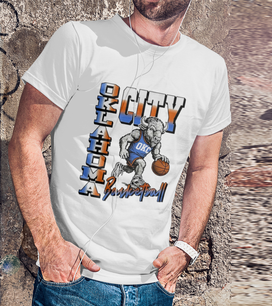 Oklahoma City OKC Basketball Mascot T-Shirt
