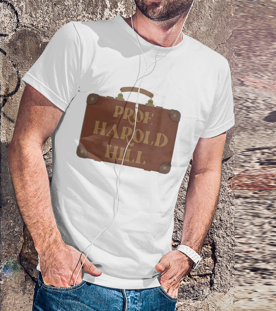 Prof Harold Hill Vintage Suitcase Design T-Shirt