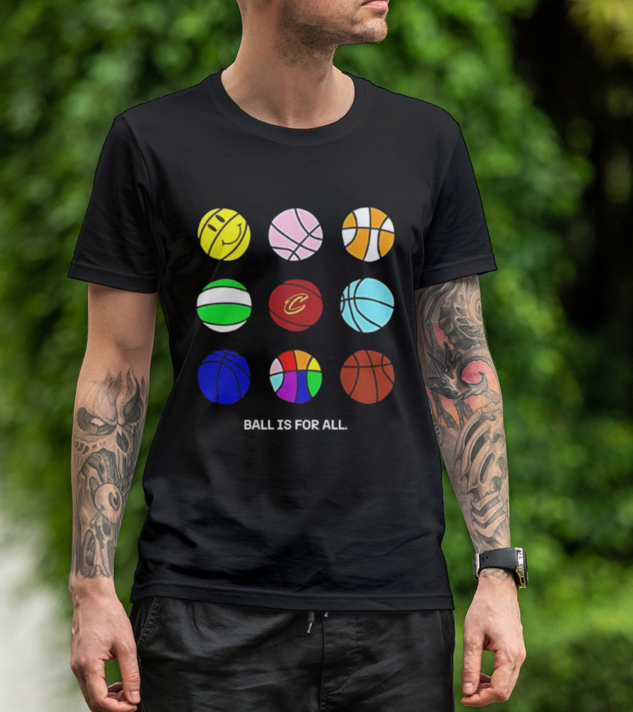 Cleveland Cavaliers Pride Collection Ball Is For All Basketball Diversity T-Shirt