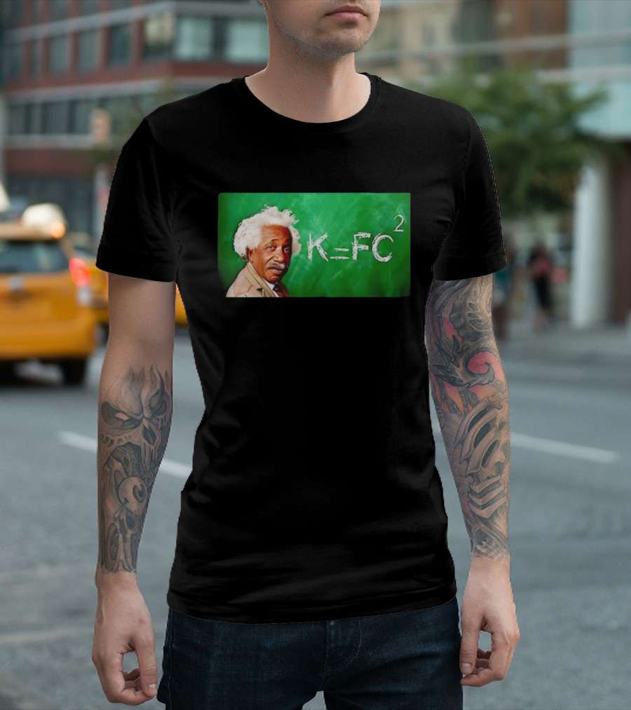 K=Fc² Einstein Formula Chalkboard Illustration T-Shirt