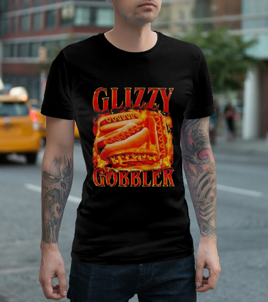Glizzy Gobbler Hotdog Flamethrower Feast T-Shirt