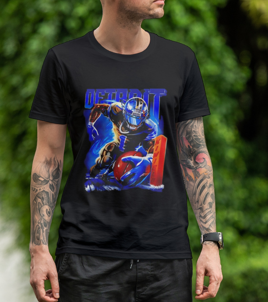 Detroit Kiwiclo X Jameson Williams 1 Football Collection T-Shirt