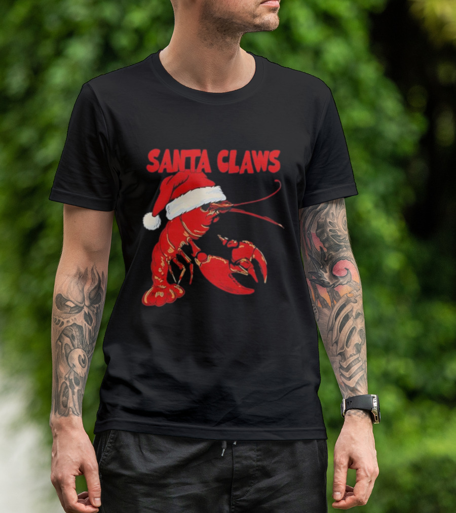 Santa Claws Lobster Christmas Holiday Humor T-Shirt