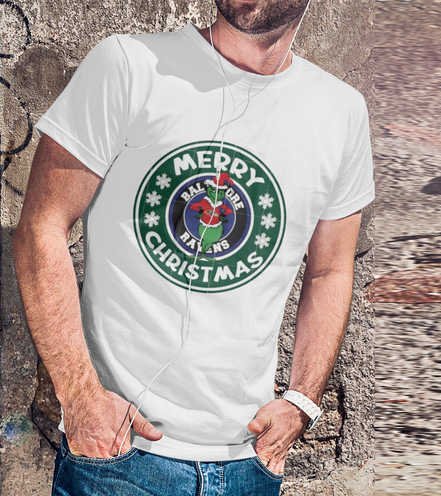 Merry Christmas Baltimore Ravens Grinch T-Shirt
