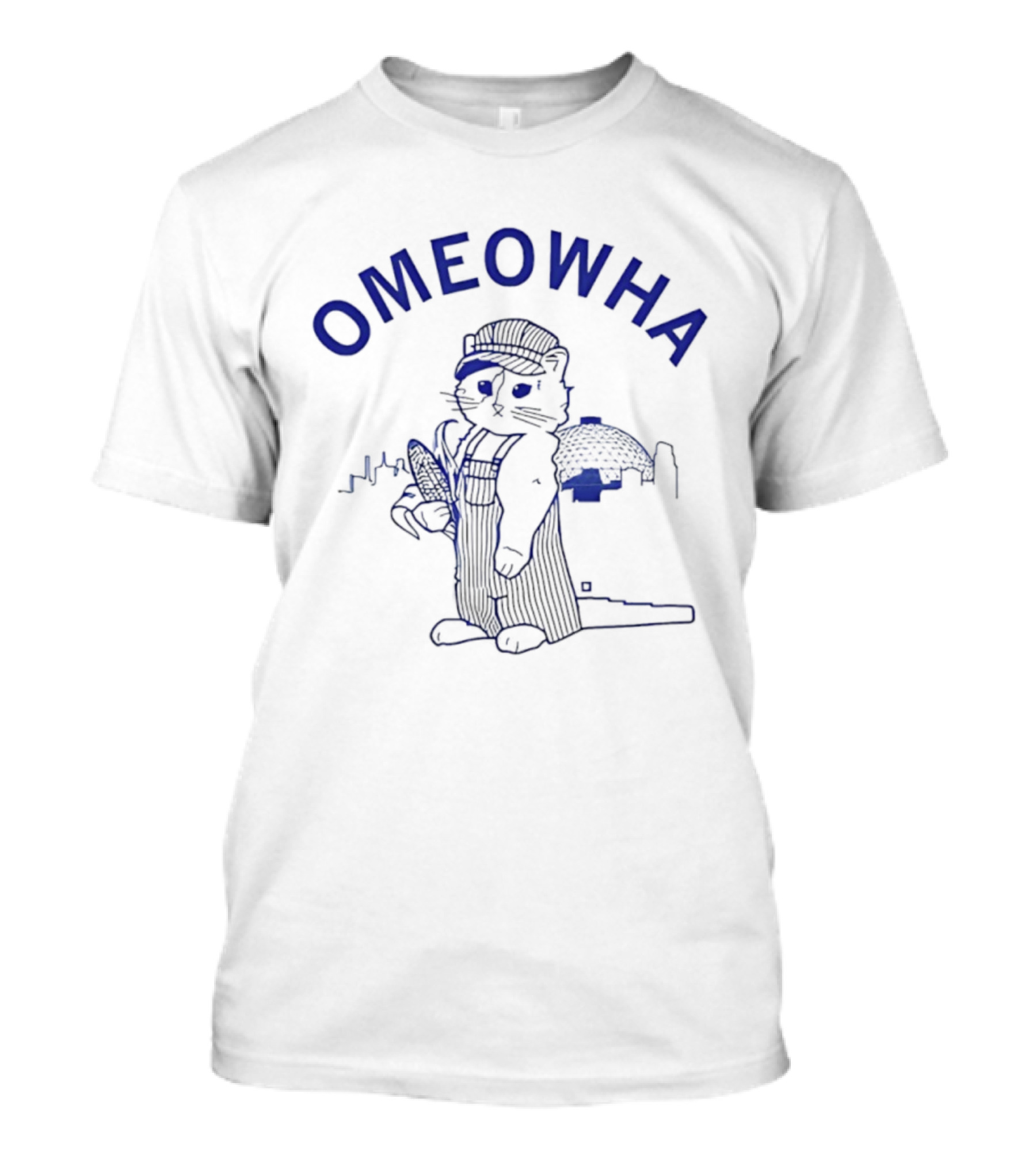 Omeowha Farmer Cat With Corn Retro Style T-Shirt