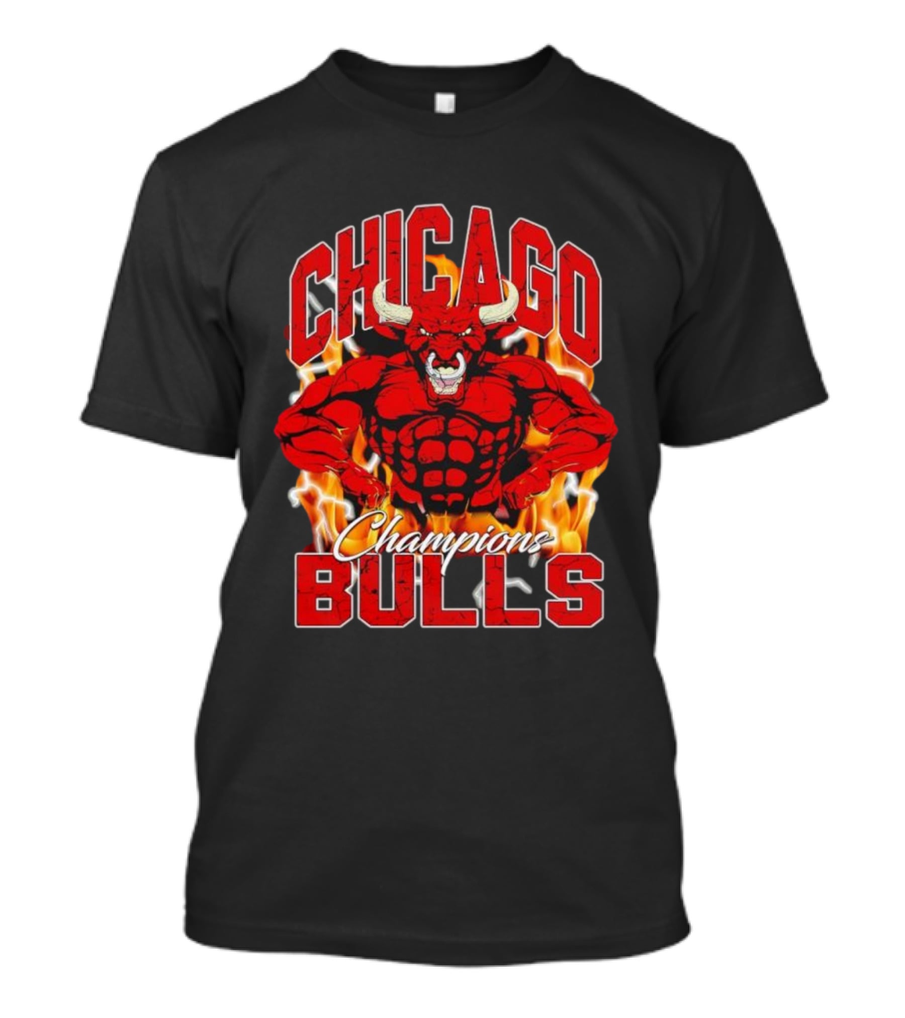 Chicago Bulls Champions Mascot Flames T-Shirt