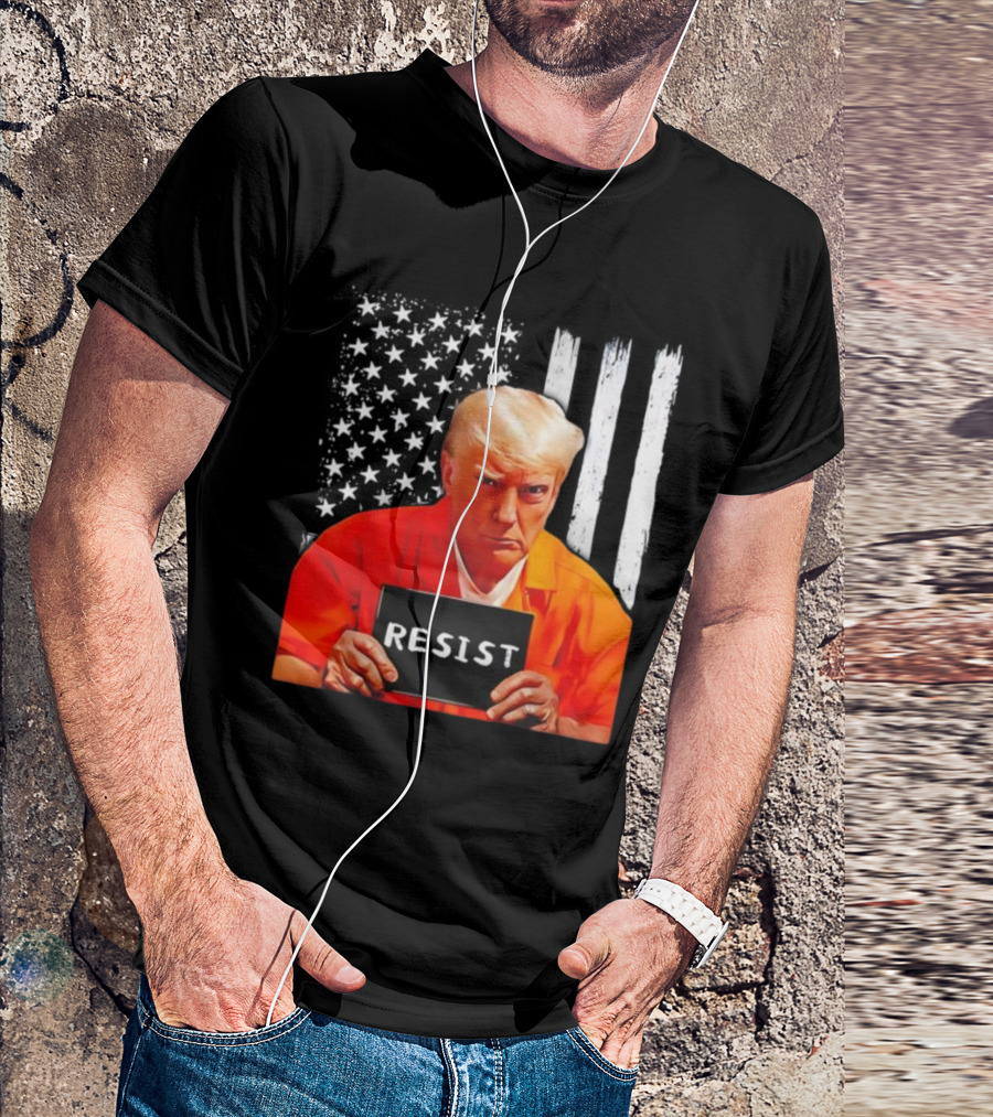 Resist Orange Prison Uniform Public Figure Shot T-Shirt