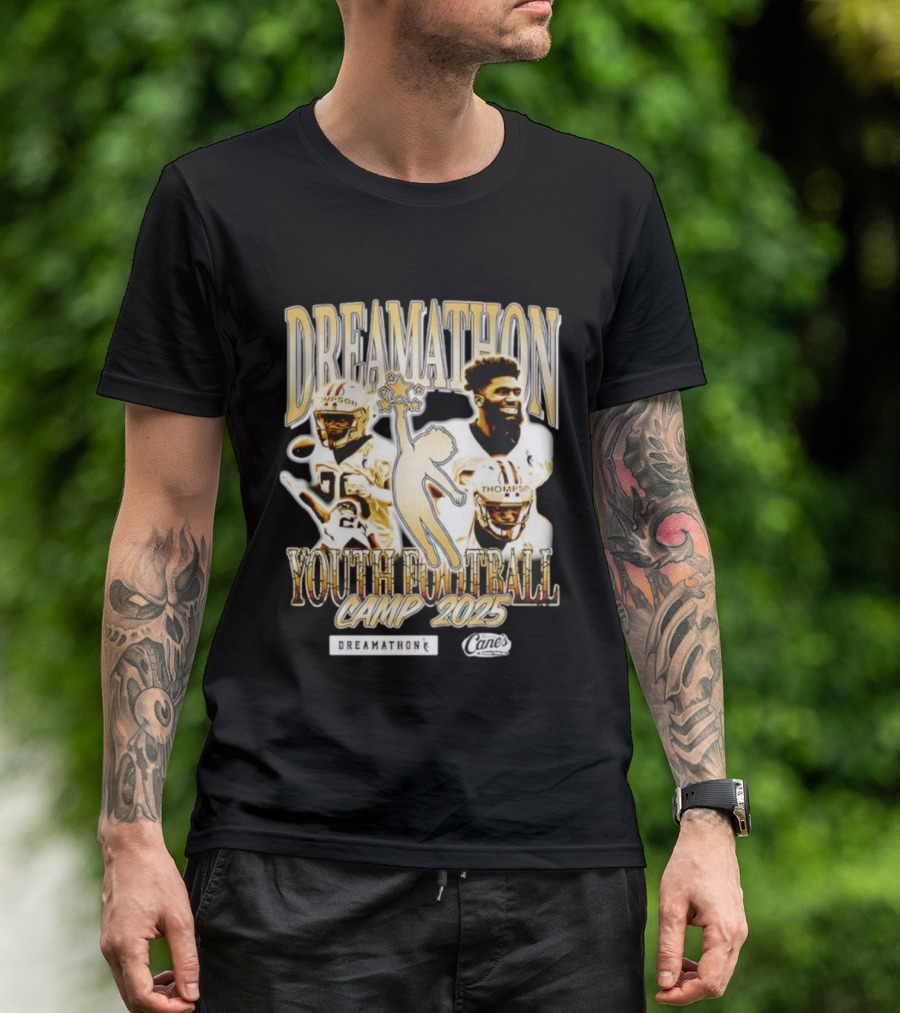 Dreamathon Football Camp 2025 Thompson New Orleans Saints Cane's T-Shirt