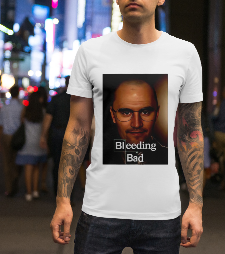 Bleeding Bad Bald Man With Glasses T-Shirt