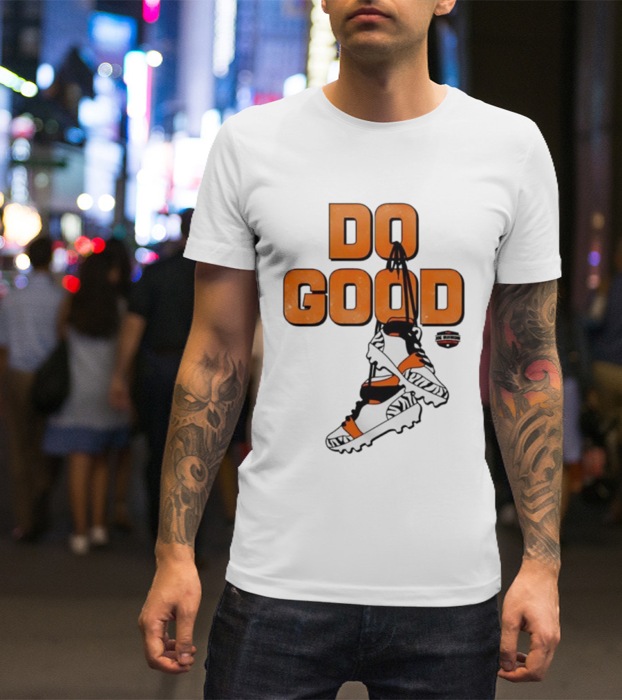 Do Good Football Cleats Cincinnati Orange Black Theme T-Shirt