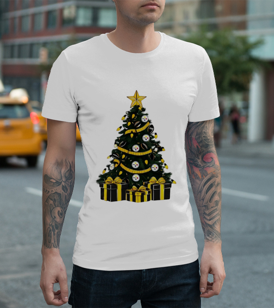 Pittsburgh Steelers Christmas Tree Holiday Decor NFL Football Gifts T-Shirt