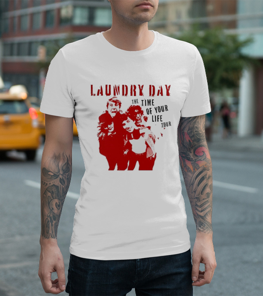 Laundry Day The Time of Your Life Tour Group Red Silhouette T-Shirt