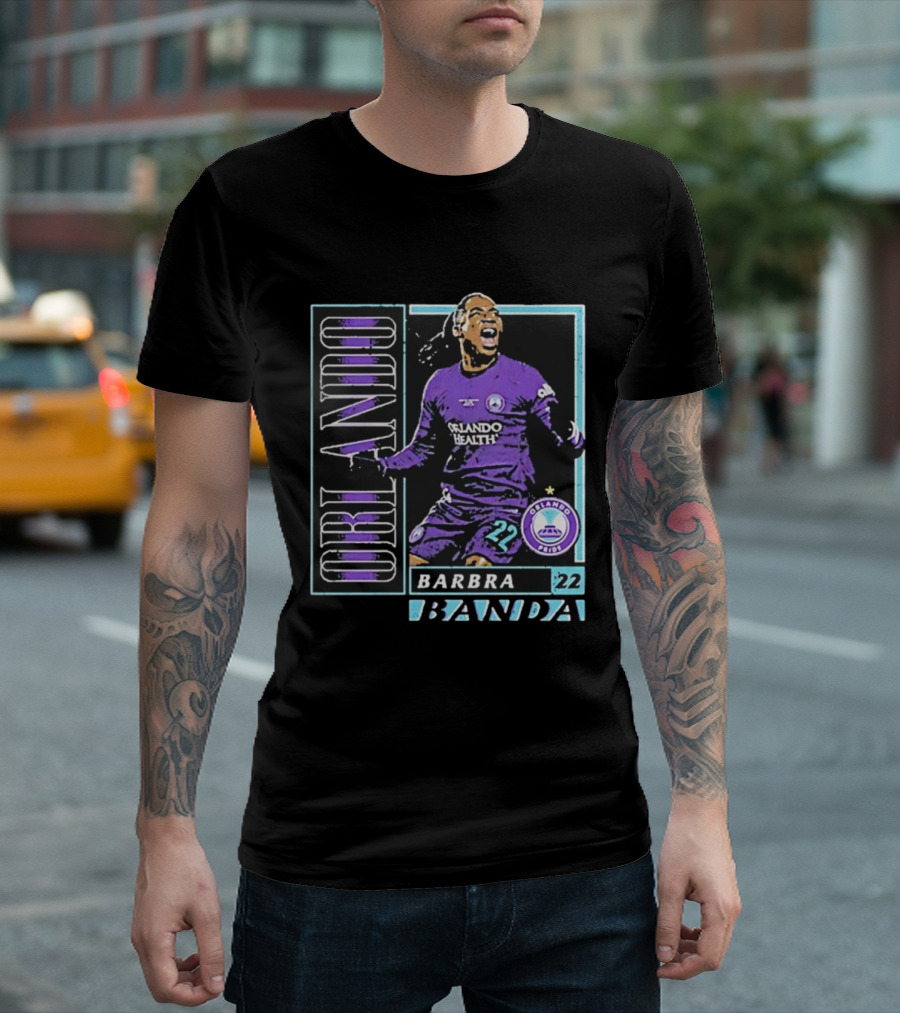 Barbra Banda Orlando Pride Vintage Card 22 Orlando Health Purple T-Shirt