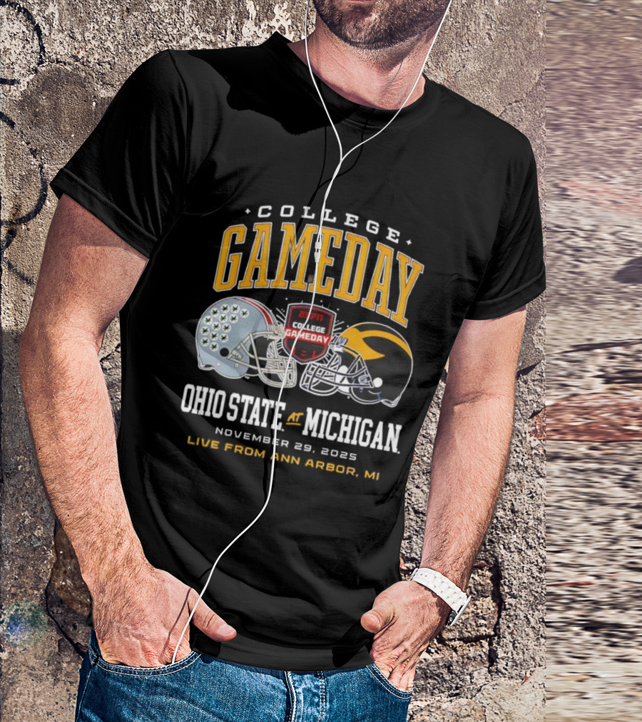 ESPN College GameDay Ohio State At Michigan Live From Ann Arbor MI Helmets T-Shirt