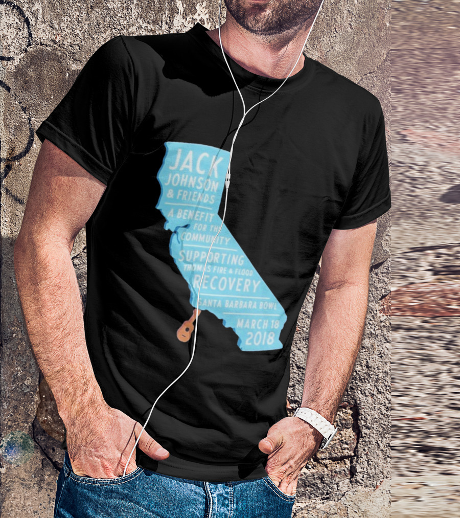 Jack Johnson Friends Benefit Community Thomas Fire Flood Recovery Santa Barbara Bowl March 18 2018 T-Shirt