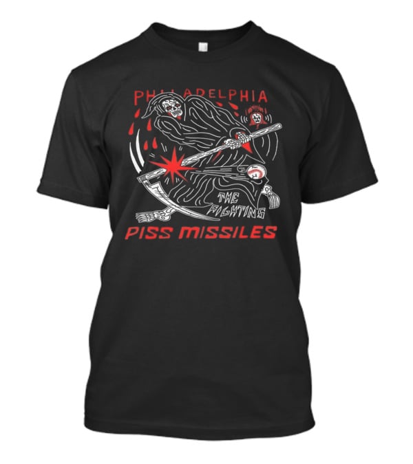 Philadelphia Phillies Grim Reaper The Fightins Piss Missiles Baseball T-Shirt