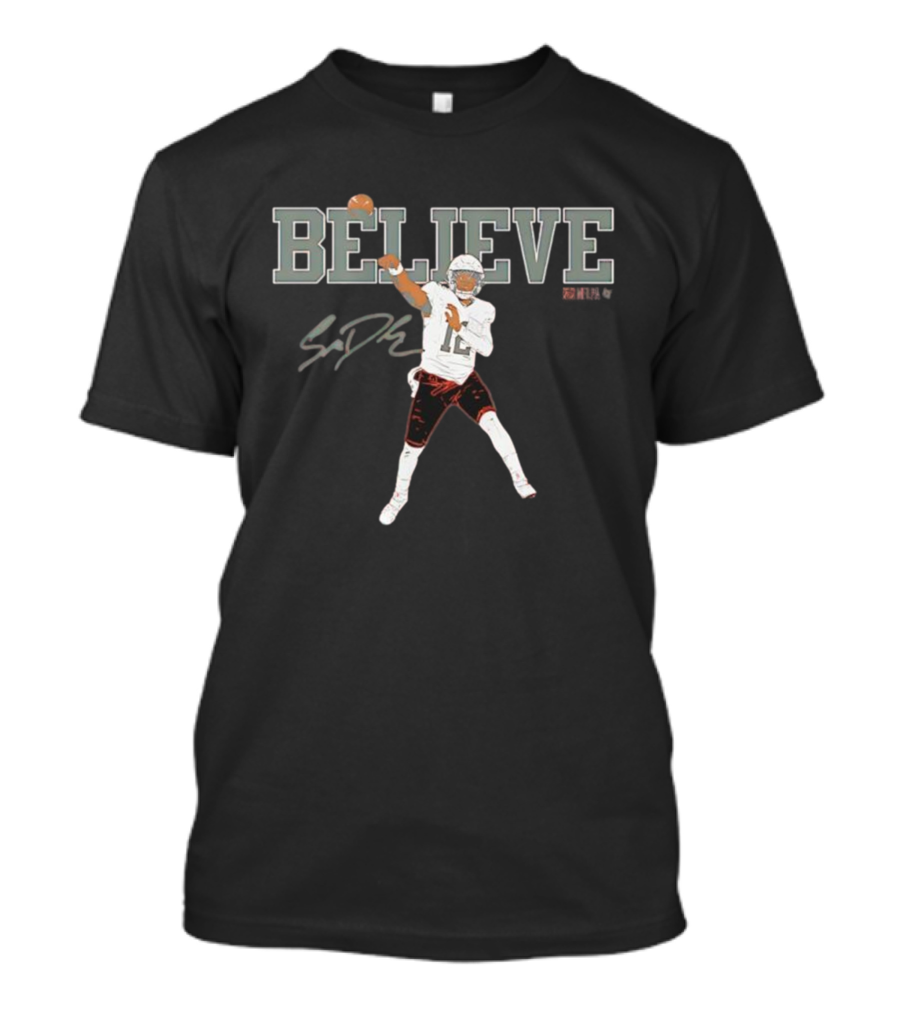 Believe Shedeur Sanders Signature Football Player Number 2 T-Shirt