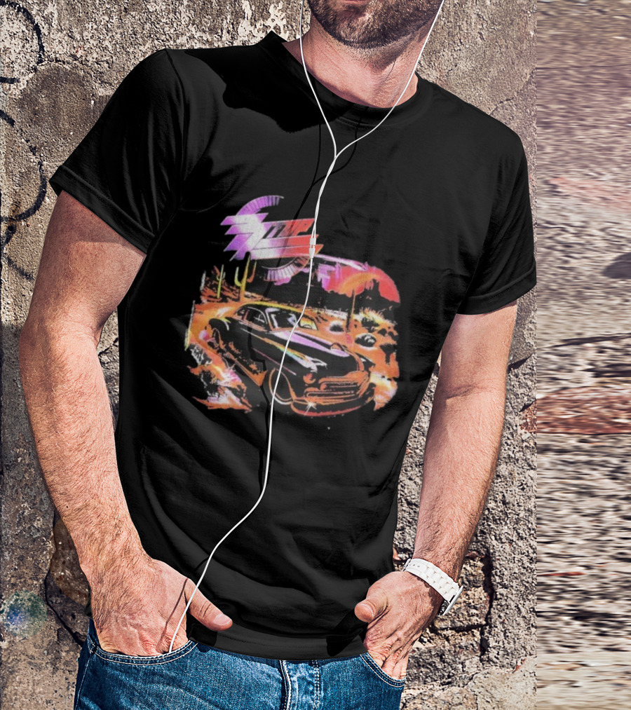 ZZ Top Eliminator Vintage Hot Rod Desert Scene T-Shirt