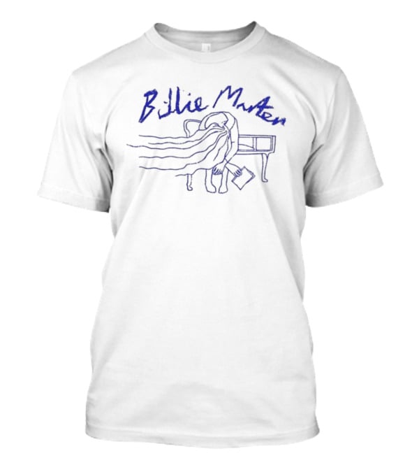 Billie Marten Blue Hair Sketch With Table And Arrow T-Shirt