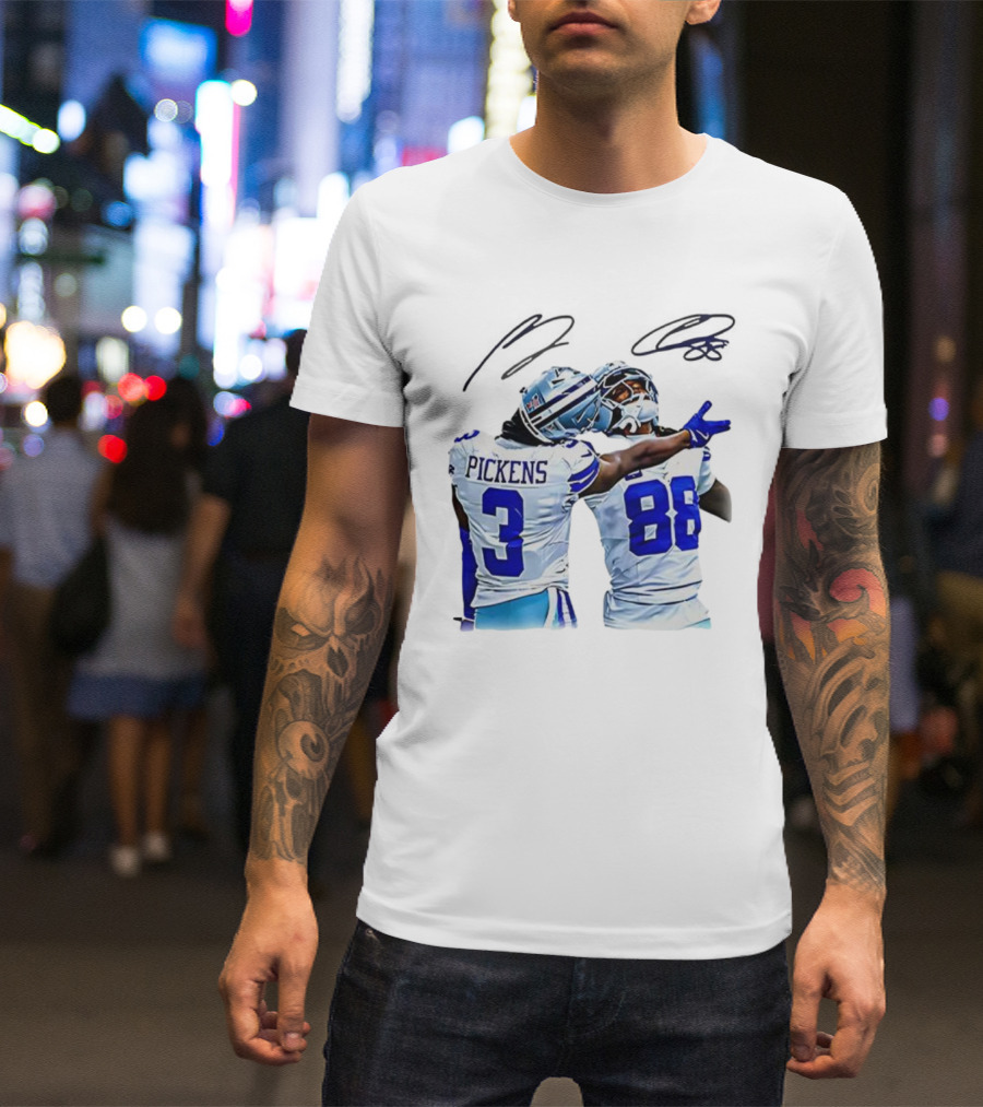 CeeDee Lamb George Pickens Dallas Cowboys We Dem Boyz Signature Football Duo T-Shirt