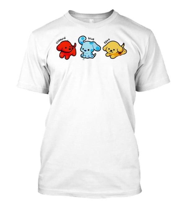 Clifford Blue Spot Pork Cartoon Puppies T-Shirt