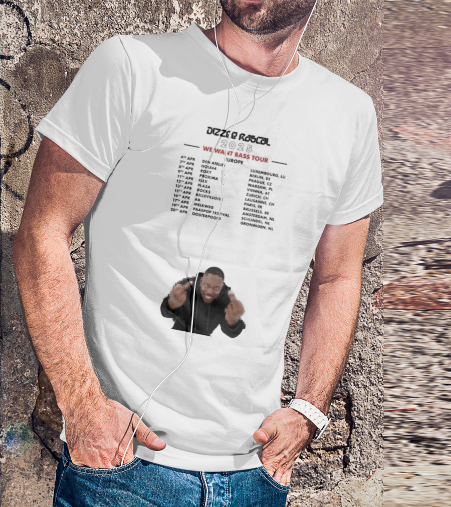 Dizzee Rascal We Want Bass Europe Tour 2025 Middle Fingers T-Shirt