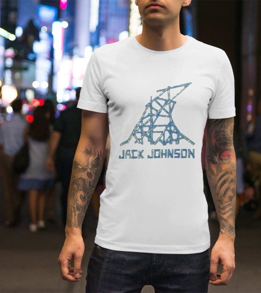 Jack Johnson Wave Geometric Abstract Lines T-Shirt