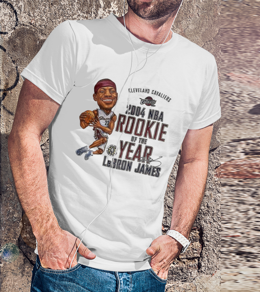 LeBron James 2004 NBA Rookie Of The Year Cleveland Cavaliers 23 Signature T-Shirt