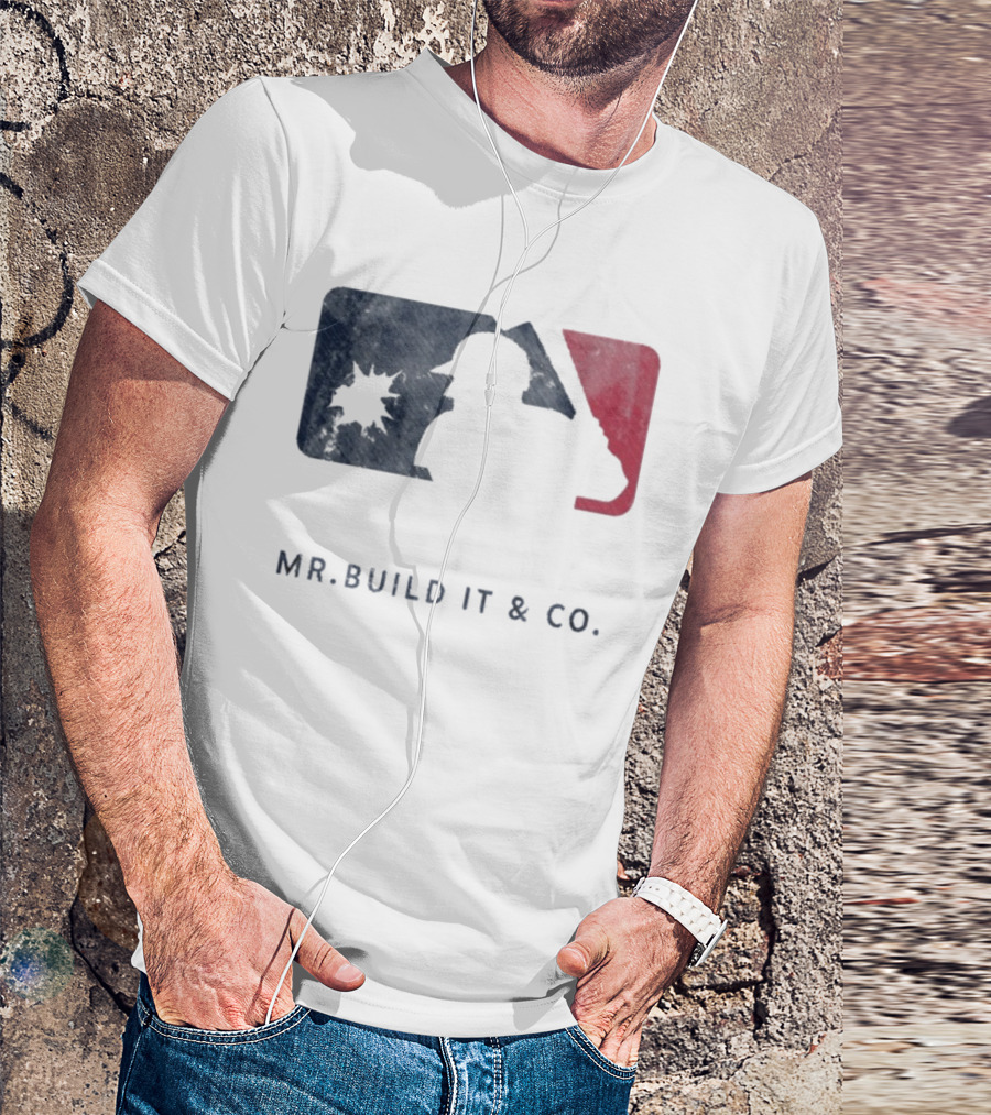 Mr Build It Wrecking Day MLB Bulldozer Silhouette T-Shirt
